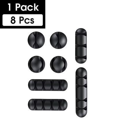 Cable Organizer Silicone USB Cable Winder Flexible Cable Management Clips Cable Holder for Mouse Headphone Earphone