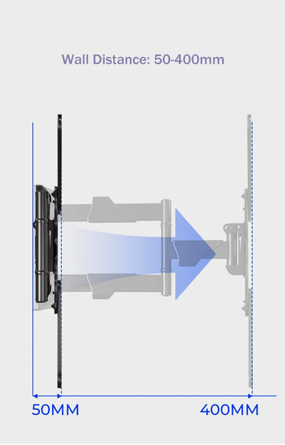 New NB P4 Full Motion 32-55 Inch TV Wall Mount Flat Panel LED LCD Display Mount Bracket MAX.VESA 400X400Mm Load 27.2Kgs