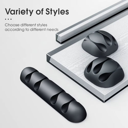 Cable Organizer Silicone USB Cable Winder Flexible Cable Management Clips Cable Holder for Mouse Headphone Earphone