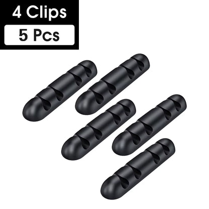 Cable Organizer Silicone USB Cable Winder Flexible Cable Management Clips Cable Holder for Mouse Headphone Earphone