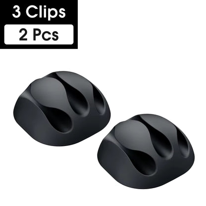 Cable Organizer Silicone USB Cable Winder Flexible Cable Management Clips Cable Holder for Mouse Headphone Earphone