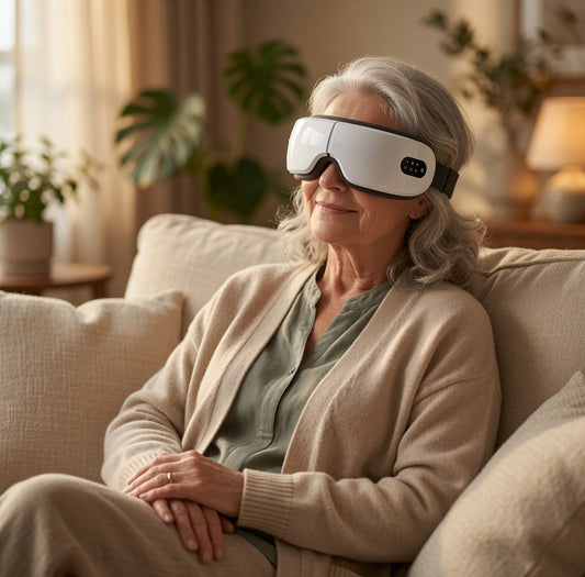 Masajeador Ocular Eléctrico 4D con Bluetooth y Calor – Antiojeras y Fatiga Visual
